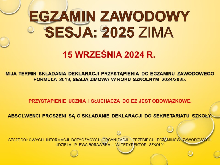 EGZAMIN ZAWODOWY